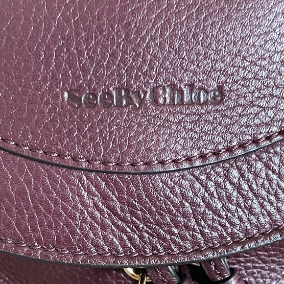 See By Chloe beautiful burgundy wine color Backpack with Gold Hardware - Picture 2 of 11